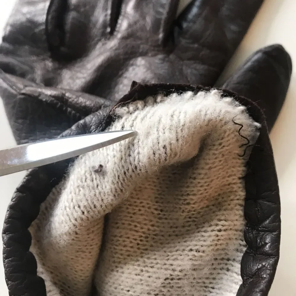 Franklin Simon womens Vintage Gloves Deep Brown Flawed-wear